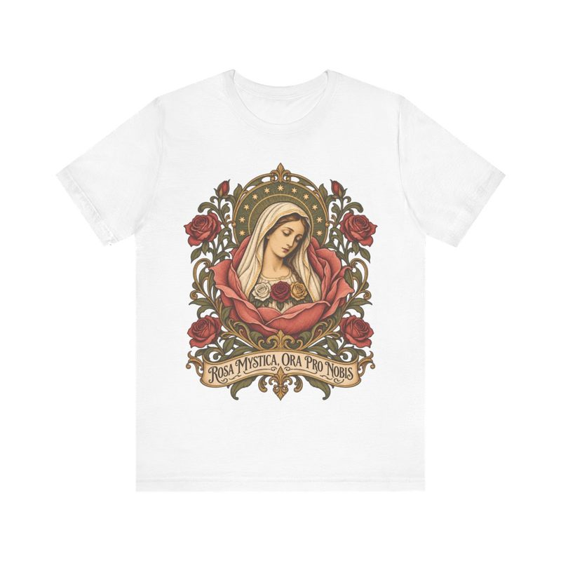 Rosa Mystica Shirt with mystical Rose Virgin Mary Tee
