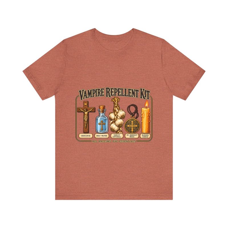 Vampire Repellent Kit Shirt with funny Catholic Halloween Tee